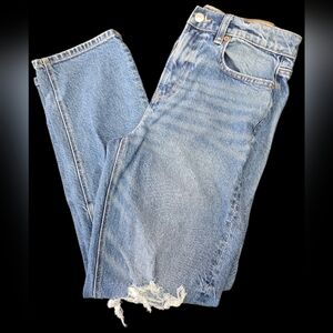 American Eagle Outfitters Light Blue Distressed Cropped Denim Jeans